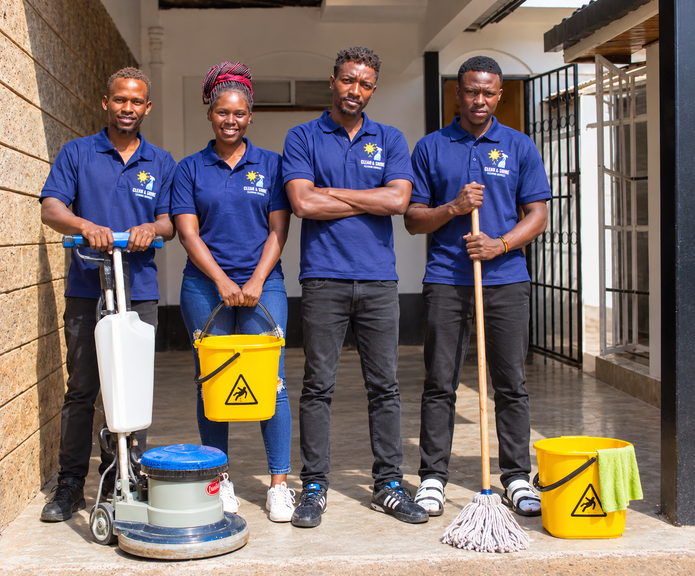 BrightSide Cleaning Services team on site
